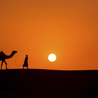 Buy canvas prints of  Sunset in Thar desert by yavuz sariyildiz