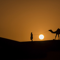 Buy canvas prints of  Sunset in Thar Desert by yavuz sariyildiz