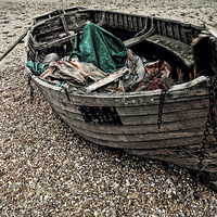 Buy canvas prints of An old boat  by Jolanta Kostecka