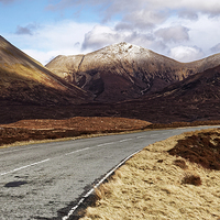 Buy canvas prints of  Empty asphalt road in high mountains by Jolanta Kostecka