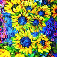 Buy canvas prints of Parisian Sunflowers by Jack Torcello