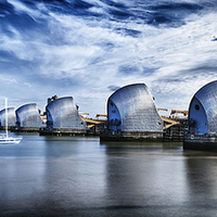 Buy canvas prints of Thames Barrier by Adrian Brockwell