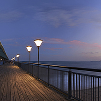 Buy canvas prints of Boscombe Pier at dusk by Adrian Brockwell