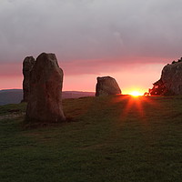 Buy canvas prints of Sunset Over Standing Stones by John Mitchell