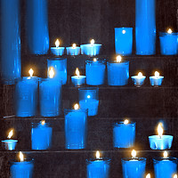 Buy canvas prints of  Blue Candles by Svetlana Sewell