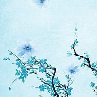 Buy canvas prints of Blue Floral Abstract by Svetlana Sewell