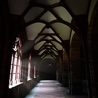 Buy canvas prints of Basel Cathedral dark corridor by Svetlana Sewell