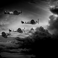 Buy canvas prints of Spitfire Flight in Black & White by Kelly Murdoch
