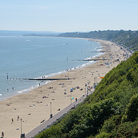 Buy canvas prints of Bournemouth beach looking towards Sandbanks by Mark Roper