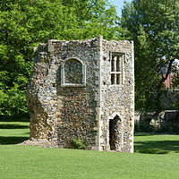 Buy canvas prints of Ruined dovecote of medieval abbey in Bury St Edmunds by Mark Roper