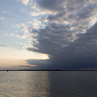 Buy canvas prints of River Orwell from Felixstowe with stormy sky by Mark Roper