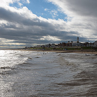 Buy canvas prints of Southwold Seafront with Bright Sun, Big Waves and  by Mark Roper