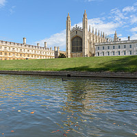Buy canvas prints of Clare and Kings College viewed from River Cam in C by Mark Roper