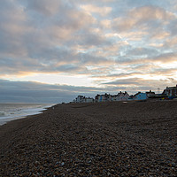 Buy canvas prints of Aldeburgh beach with sun breaking through clouds by Mark Roper