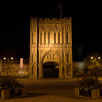 Buy canvas prints of Abbey Gate at night in Bury St Edmunds by Mark Roper