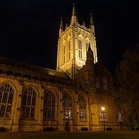 Buy canvas prints of St Edmundsbury Cathedral in Bury St Edmunds at nig by Mark Roper
