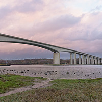 Buy canvas prints of Orwell Bridge in Suffolk with beautiful sky  by Mark Roper