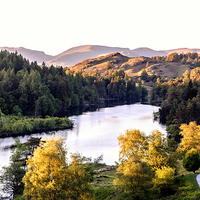Buy canvas prints of  Sunset approaches over Tarn Hows by John Vaughan