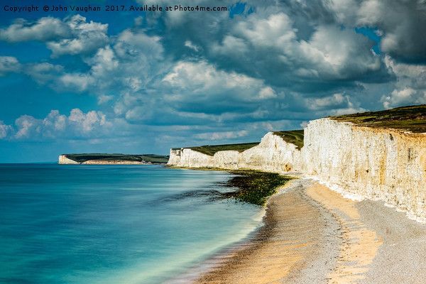 Seven Sisters and Cuckmere from Birling Gap Picture Board by John Vaughan