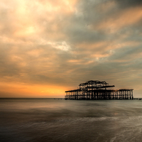 Buy canvas prints of Brighton Pier Sunset   by Len Brook