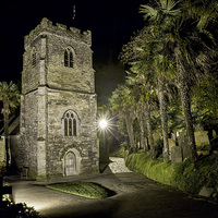Buy canvas prints of  St. Just in Roseland at Night, Cornwall by Len Brook