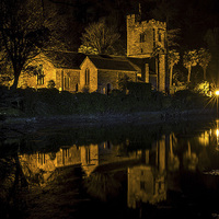 Buy canvas prints of St. Just in Roseland at Night, Cornwall by Len Brook
