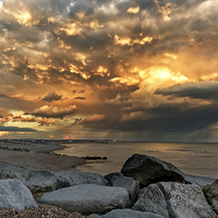 Buy canvas prints of Lancing Beach near Widewater Lagoon by Len Brook