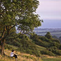 Buy canvas prints of Contemplation on Cissbury Ring, Worthing by Len Brook