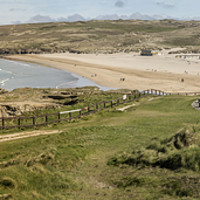 Buy canvas prints of Perranporth Panorama by Len Brook