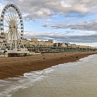 Buy canvas prints of Brighton Beach and Wheel by Len Brook