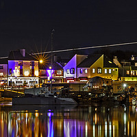 Buy canvas prints of Shoreham Harbour at Night by Len Brook
