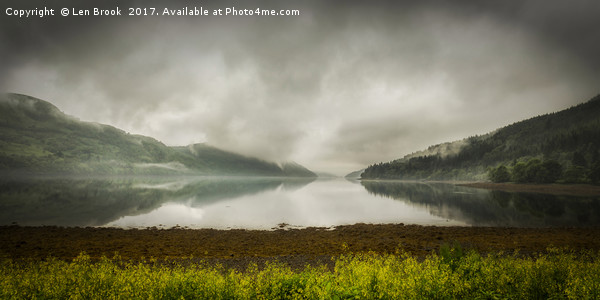 The Clouds and Mists of Loch Long Framed Mounted Print by Len Brook