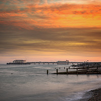 Buy canvas prints of Worthing Pier at Sunset by Len Brook