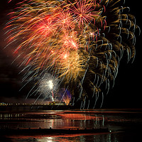 Buy canvas prints of Worthing Fireworks 2017 by Len Brook