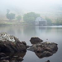 Buy canvas prints of Cregennan Lakes Boathouse by Black Key Photography