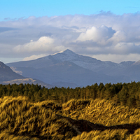 Buy canvas prints of  Snowdonia from Harlech Dunes by Black Key Photography
