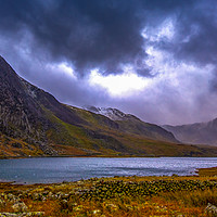 Buy canvas prints of Rain in the Ogwen Valley, Snowdonia. by Black Key Photography