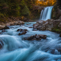 Buy canvas prints of Gollum's Pool waterfall, New Zealand by Black Key Photography