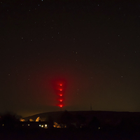 Buy canvas prints of  Caradon Mast and Minions by Night by Ravenswood Imagery