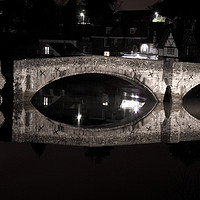 Buy canvas prints of Aylesford bridge at night by Nick Mungham