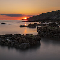 Buy canvas prints of Summer sunset on Dunraven Bay by Sandra Kepkowska