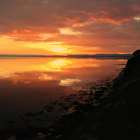 Buy canvas prints of  Sunset on the Tay by Corinne Mills