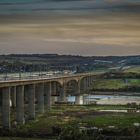 Buy canvas prints of HS1  Highspeed Train  Crosses The Medway Viaduct by mark sykes