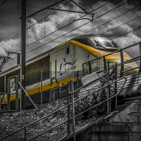 Buy canvas prints of  Eurostar - A Close Up As It Passes Overhead by mark sykes