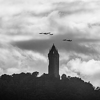 Buy canvas prints of Red arrows flying over Wallace monument  by Jade Scott