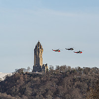 Buy canvas prints of HMS Gannets Farewell Flight over Wallace Monument by Jade Scott