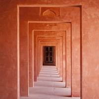 Buy canvas prints of Taj Mahal, India, Columns by Christian Dichtl