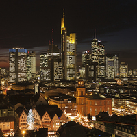 Buy canvas prints of  Frankfurt, Germany, Skyline by Christian Dichtl