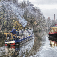 Buy canvas prints of  Winter on the canal at Burscough by Rob Medway
