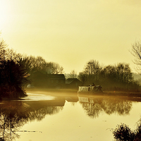 Buy canvas prints of  Late afternoon mist on the Canal by Rob Medway